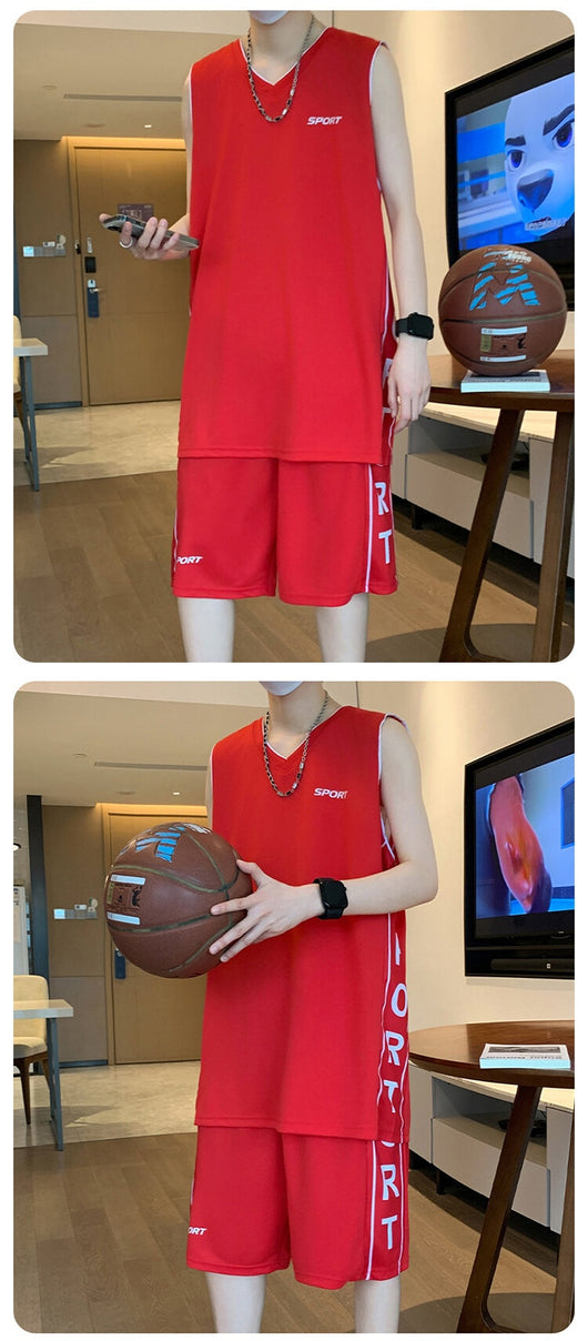 Conjunto Deportivo Casual - Camiseta sin Mangas y Pantalón Corto para Baloncesto - Image 15