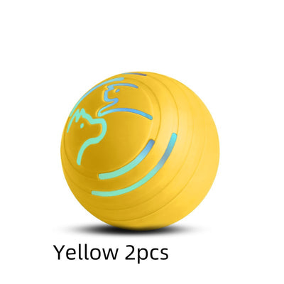 Orange intelligent electric vibration ball pet toy with light blue dog and cat silhouettes, designed for dogs and cats. - Image 9
