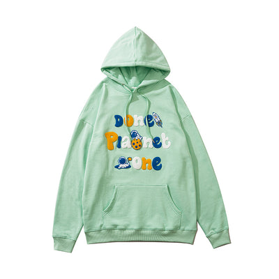 Sudadera Cuello Redondo con Letras Sueltas para Pareja - Image 8
