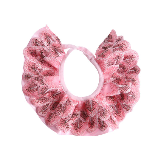 Pañuelo de Encaje Bordado con Plumas de Pavo Real - Image 10