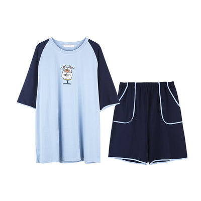 Pijama Hombre Estilo Colorblock con Estampado Cartoon - Image 5