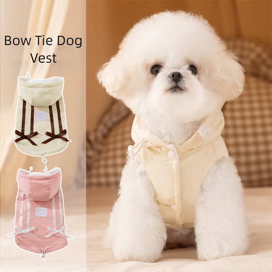 Abrigo Térmico para Gatos y Perros - Chaqueta Acolchada Invierno con Moño