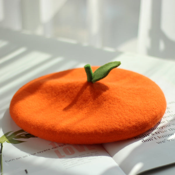 Boina de Lana Estilo Pintor Juego Familiar - Naranja