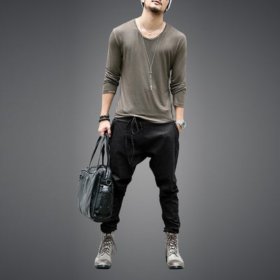 Pantalones Casuales Hombre Color Sólido Ajuste Relajado - Image 7