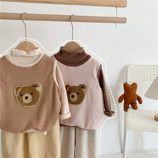 Chaleco Infantil de Oso Acolchado Estilo Coreano para Niños y Niñas - Image 4