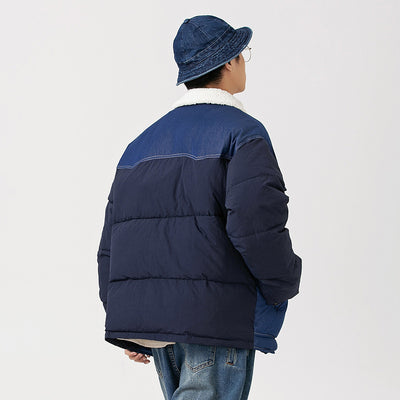 Abrigo Denim Acolchado Retro Americano para Hombre - Image 3