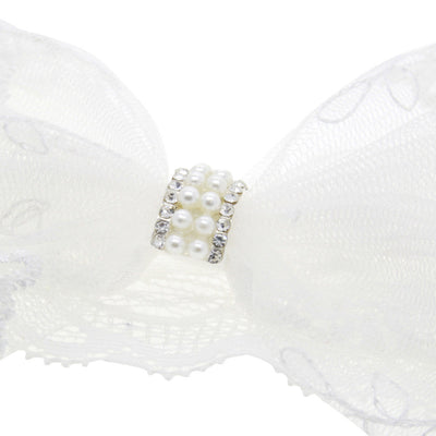Diadema Elástica Infantil con Moño y Encaje en Colores Sólidos - Image 10