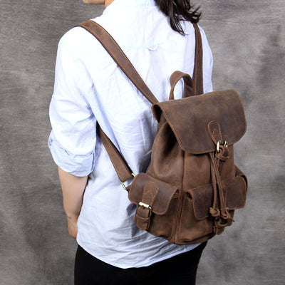 Mochila Pequeña de Cuero Genuino Hecha a Mano - Image 14
