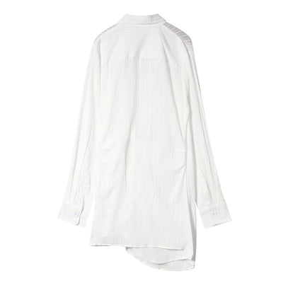 Blusa Blanca Asimétrica de Temperamento Elegante - Image 7