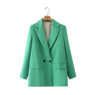 Blazer Oversize Doble Botonadura Color Sólido - Image 20