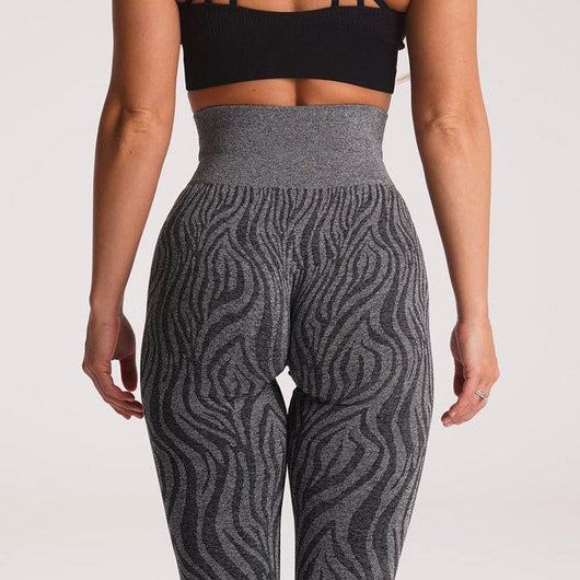 Pantalones de Yoga Estampado Cebra en Nylon para Deportes Outdoor - Image 5