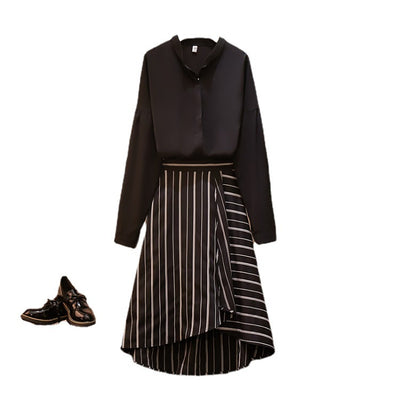 Traje Casual Elegante: Blusa Manga Larga y Falda para Mujer - Image 5
