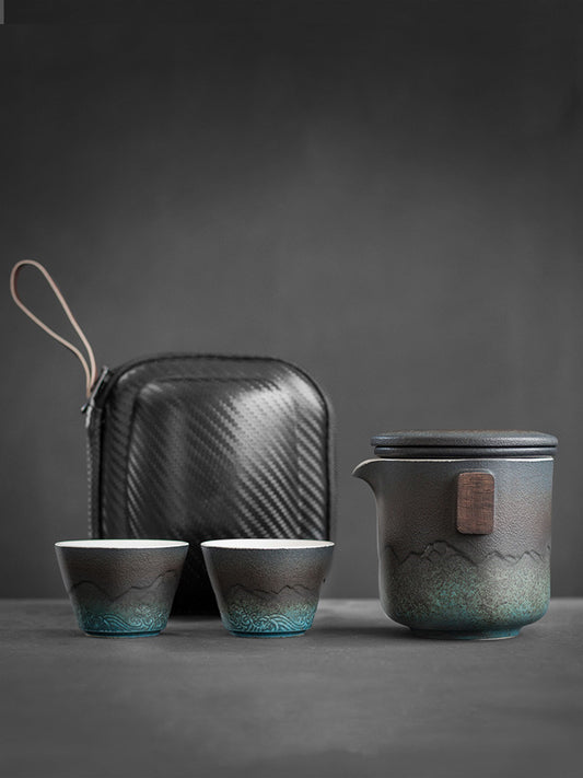 Juego de Té Portátil de Cerámica para Viajes - Kung Fu Tea