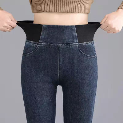 Jeans Skinny de Cintura Alta con Forro Polar Cálido y Cintura Elástica - Image 11