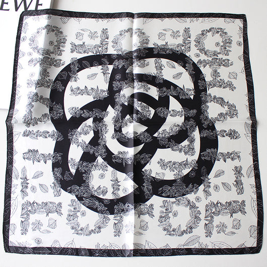 Pañuelo de Seda Coreano 53cm con Diseño Floral Mixto - Image 7