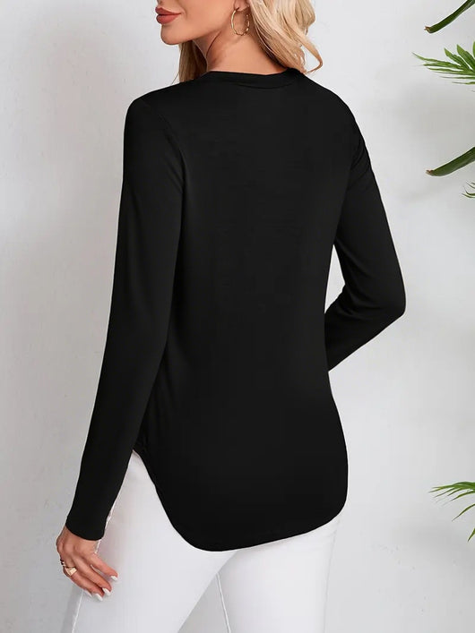 Suéter Femenino Cuello Redondo Dobladillo Curvo Manga Larga Otoño Invierno - Image 13