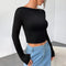 Blusa Escotada Sexy para Mujer - Diseño Backless Otoño Invierno