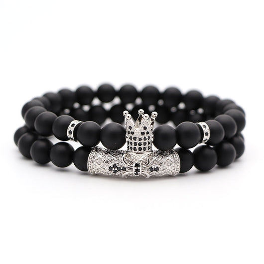 Pulsera de Piedra Natural Estilo Étnico con Corona Hao - Image 14