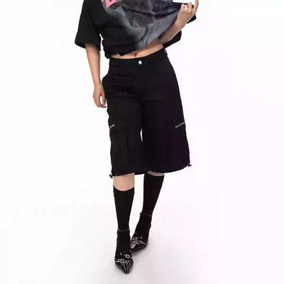 Shorts de Trabajo Bordados con Bolsillos - Línea Premium