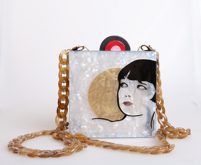 Bolso Vintage Cosido a Mano - Cartera Acrílica Cuadrada Pequeña para Eventos - Image 3