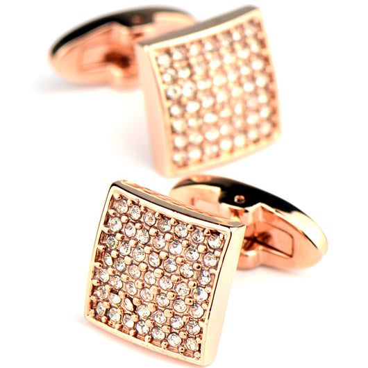 Mancuernillas de Diamantes Blancos Precisión Oro Rosa - Cierre Francés - Image 10