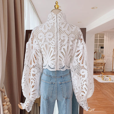 Camisa de Cuello Parado Manga Larga para Mujer - Image 11