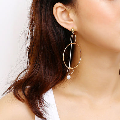 Aretes Geométricos Dorados y Plateados - Diseño Moderno Trendy - Image 4