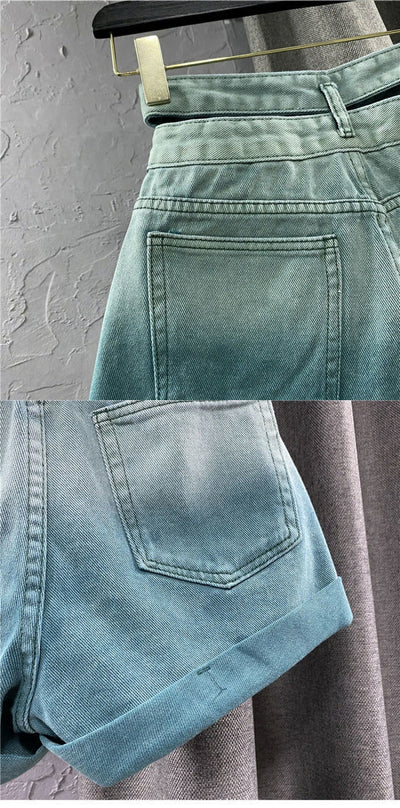 Shorts de Mezclilla Ancho Degradado para Mujer - Image 7
