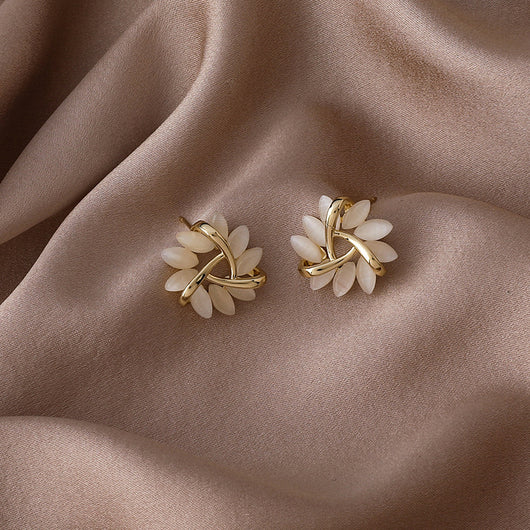 Aretes de Plata S925 Triángulo Geométrico con Ópalo para Mujer - Image 5