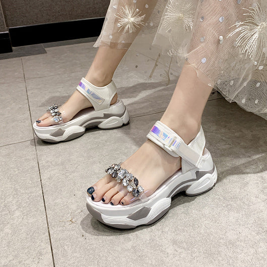 Sandalias Deportivas Mujer con Patrón Láser - Diseño Tendencia Net Red - Image 6