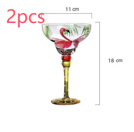 Copa Margarita de Cristal Pintada a Mano - Diseño Triangular Artístico - Image 25