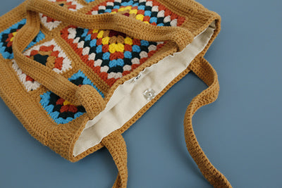 Bolso de Hombro con Patrón Cuadros en Lana - Image 16