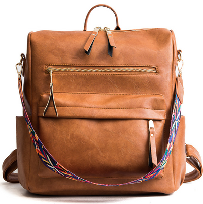 Mochila Retro Universitaria de Cuero Suave - Capacidad Grande Estilo Casual - Image 7
