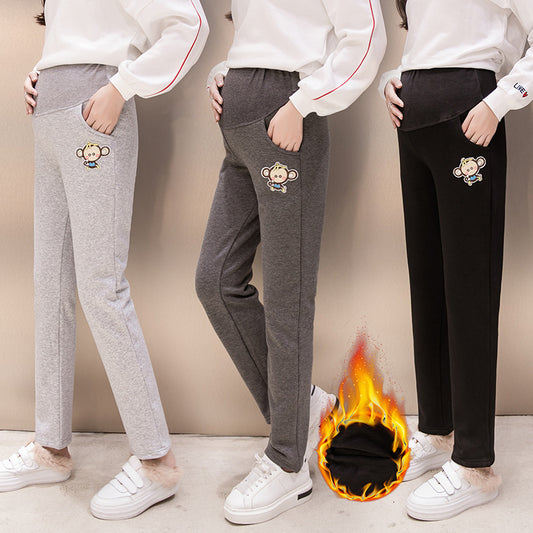 Pantalones Casuales de Algodón Puro con Soporte Abdominal y Terciopelo Reforzado