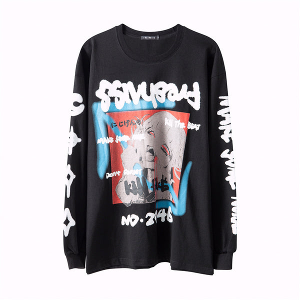 Remera Hip-Hop Estampada de Manga Larga - Image 10