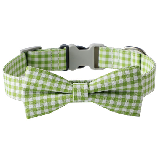 Collar para Perro Cuadriculado con Pajarita en Múltiples Colores