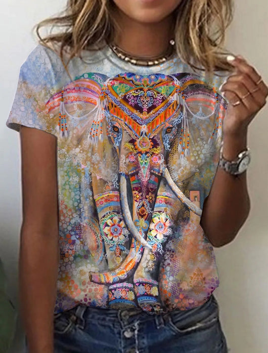 Blusa Retro Abstracta con Estampado Europeo Moderno - Image 11