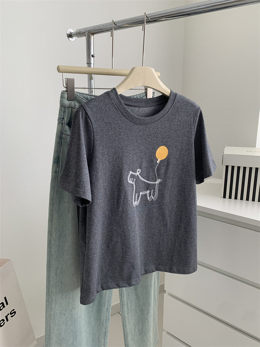 Camiseta Holgada para Mujer con Estampa de Cachorro Globo - Image 7