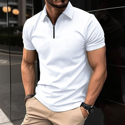 Playera Deportiva para Hombre con Cierre y Color Sólido - Verano - Image 5