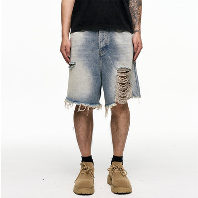 Shorts Vaqueros Holgados Estilo Retro Desgastado