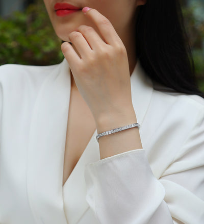 Pulsera de Plata Lujo Time Tunnel - Conjunto con Moissanita Premium y Baño de Platino - Image 8