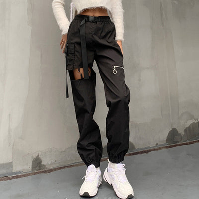 Pantalones Cargo Punk de Cintura Alta con Cremalleras Huecas - Image 3