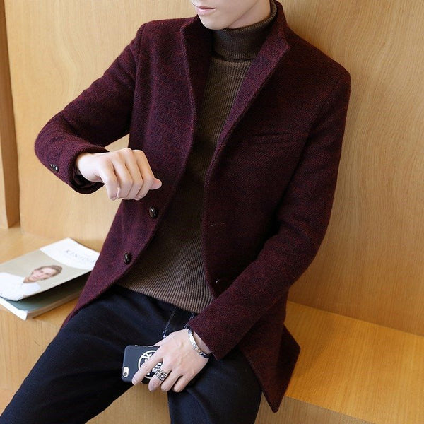 Chaqueta de Lana Coreana Slim Fit Premium