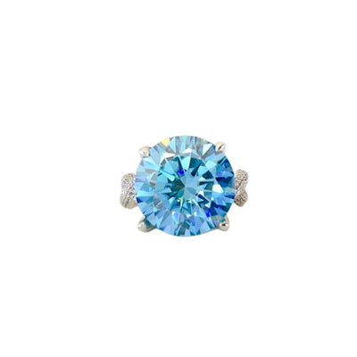 Anillo de Lujo con Moissanita Azul de 10 Quilates - Diamante Completo para Mujer - Image 5