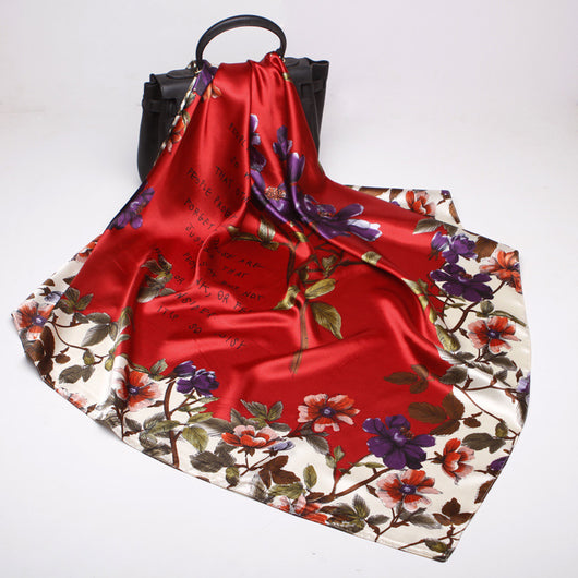 Pañuelo Musulmán Estampado en Seda Sintética con Diseño Floral - Image 9