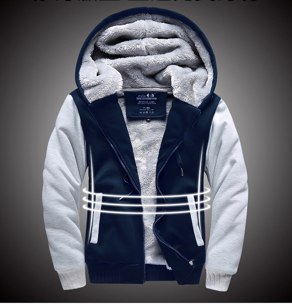 Cardigan Acolchado Plus para Hombre con Forro Polar