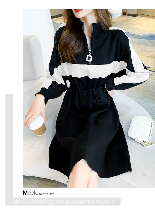 Vestido Tejido Slim con Contraste de Colores - Elegancia y Comodidad - Image 21