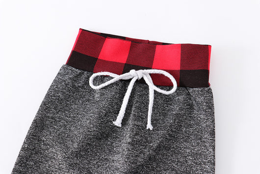 Traje Infantil con Estampado de Cuadrícula y Costuras Decorativas - Image 5