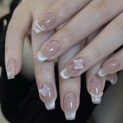 Uñas Postizas Removibles Diseño Clásico - Acabado Profesional
