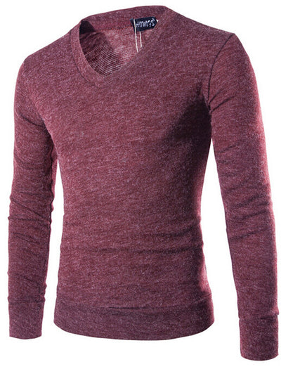 Suéter V-Neck de Felpa de Conejo para Hombre - Diseño Liso Tendencia - Image 11